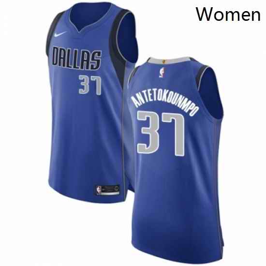 Womens Nike Dallas Mavericks 37 Kostas Antetokounmpo Authentic Royal Blue Road NBA Jersey Icon Edition